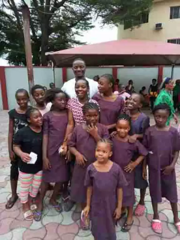 BBnaija: Leo Visits His Alma Mater, Christ The King International School, Gbagada